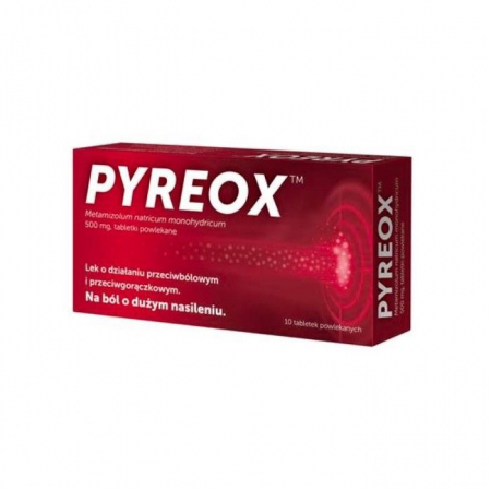 Pyreox 500 mg tabletki przeciwbólowe i przeciwgorączkowe, 10 szt.