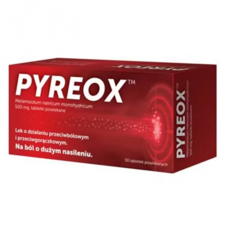 Pyreox 500 mg tabletki przeciwbólowe i przeciwgorączkowe, 50 szt.