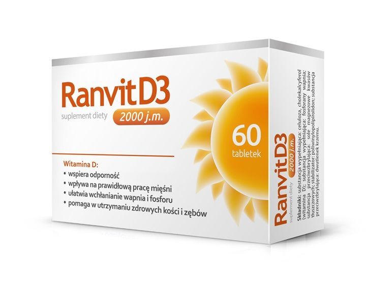 Ranvit D3 2000 Jm 60 Tabletek Witamina D3 Witaminy I Minerały Alleccopl