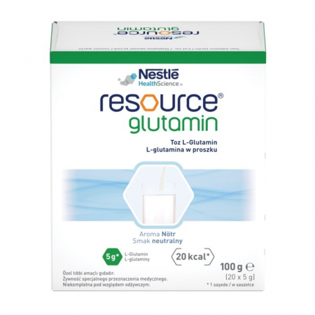 Nestle Resource Glutamin smak neutralny proszek w saszetkach 5 g, 20 szt.