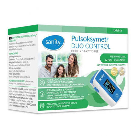 Sanity Duo Control A330 pulsoksymetr napalcowy do pomiaru saturacji, 1 szt.