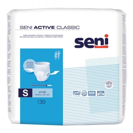 SENI ACTIVE CLASSIC S Majtki chłonne (55-85cm) 30 szt.