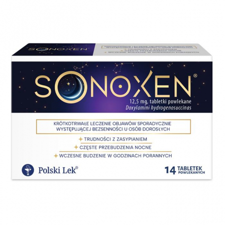 Sonoxen 12,5 mg tabletki powlekane o działaniu nasennym, 14 szt.