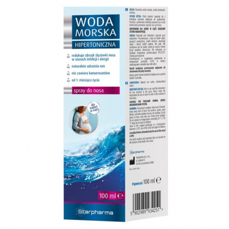 Starpharma Sea Water woda morska hipertoniczna do nosa w sprayu, 100 ml