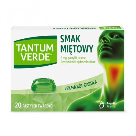 Tantum Verde pastylki na ból gardła o smaku miętowym, 20 szt.