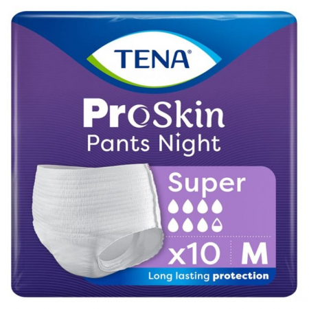 Tena Pants ProSkin Super Night majtki chłonne na noc rozmiar M, 10 szt.