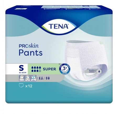 TENA ProSkin Pants Super Majtki chłonne Rozmiar S, 12 sztuk