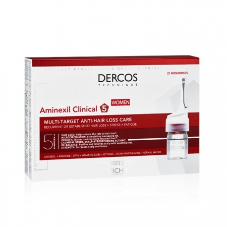 Vichy Dercos Aminexil Clinical 5 przeciw wypadaniu włosów ampułki 6 ml dla kobiet, 21 szt.