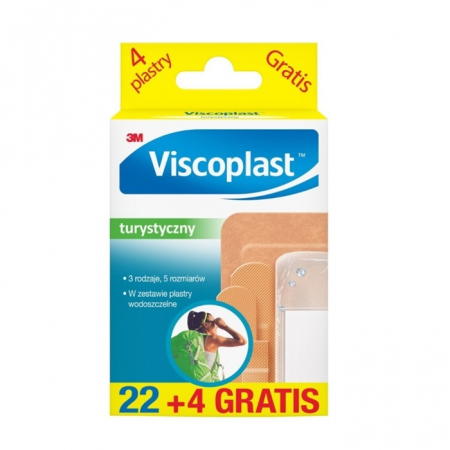 Viscoplast zestaw plastrów turystyczny 3 rodzaje 5 rozmiarów, 26 szt.