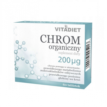 VitaDiet Chrom organiczny tabletki na prawidłowy poziom glukozy, 60 szt.