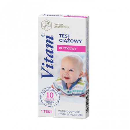 Vitam test ciążowy płytkowy do użytku domowego, 1 szt.