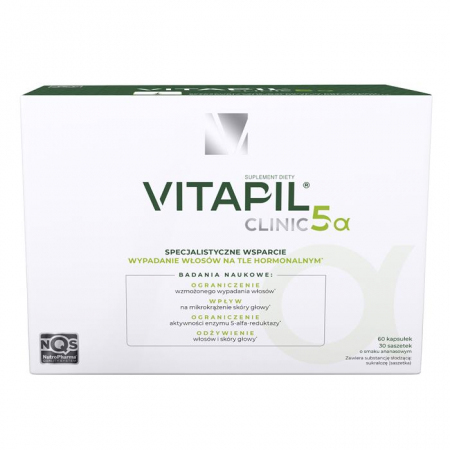 Vitapil Clinic 5α saszetki + kapsułki przeciw wypadaniu włosów, 30 + 60 szt.