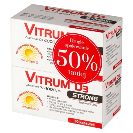 Vitrum D3 Strong 4000 IU witamina D3 kapsułki duopak, 2 x 60 szt.