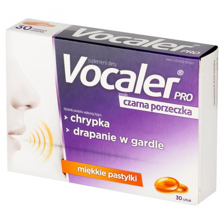 Vocaler Pro czarna porzeczka pastylki do ssania, 30 szt.