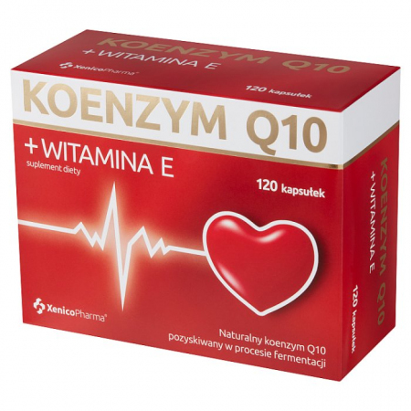 Xenico Koenzym Q10 + witamina E kapsułki spowalniające starzenie, 120 szt.