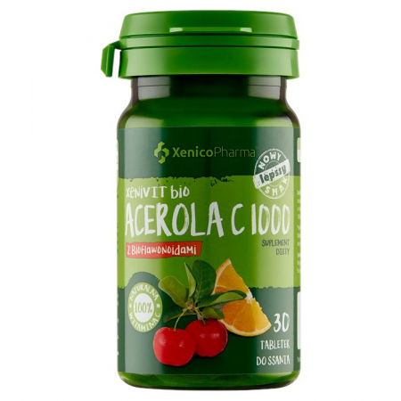 Xenivit Bio Acerola C 1000 tabletki do ssania z naturalną witaminą C, 30 szt.