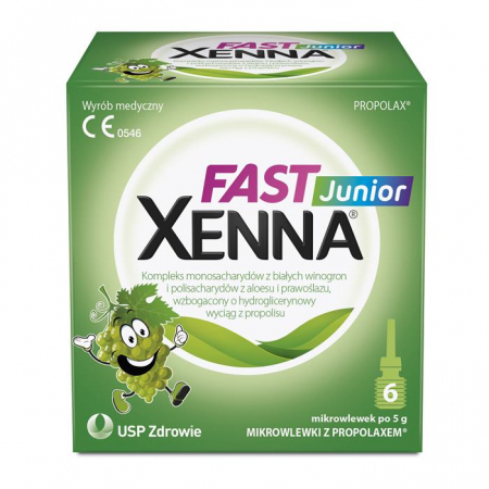 Xenna Fast Junior mikrowlewki doodbytnicze na zaparcia, 6 szt.