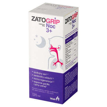 Zatogrip Kids Noc 3+ płyn o smaku malinowym, 120 ml