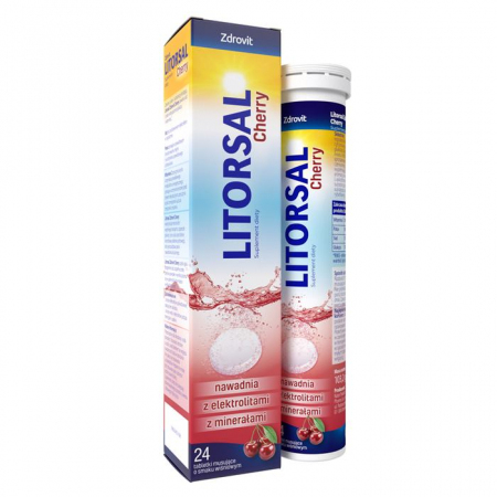 Zdrovit Litorsal Cherry tabletki musujące o smaku wiśniowym, 24 szt.