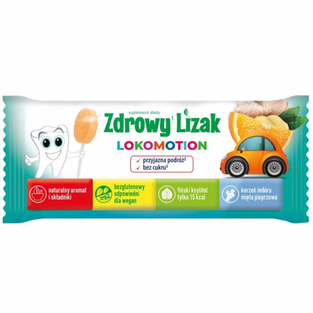 Zdrowy Lizak Lokomotion na chorobę lokomocyjną o smaku pomarańczowym, 1 szt.