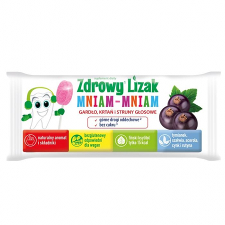 Zdrowy Lizak Mniam-Mniam na gardło krtań i struny głosowe, 1 szt.